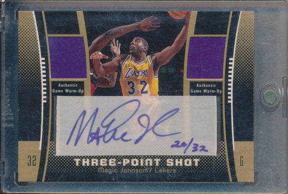 Upper Deck 2004-2005 Three Point Shot Authentic Game Warm Up #3PS-MA Magic Johnson 20/32