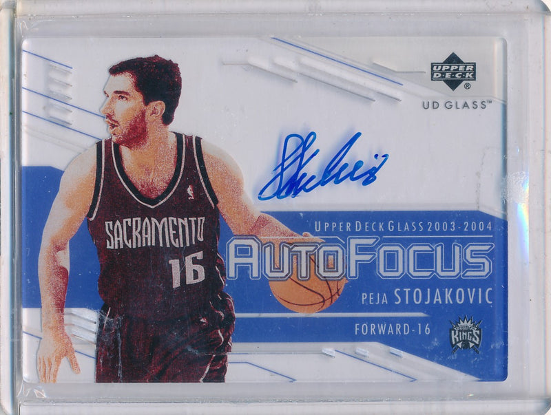 Upper Deck 2003-04 UD Glass Auto Focus #PS  Peja Stojakovic