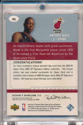 Upper Deck 2003-2004 SP Signature Edition SP Rookie Logo #105 Dwyane Wade 148/499