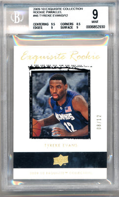 Upper Deck 2009-2010 Exquisite Collection Rookie Parallel #46 Tyreke Evans 8/12 / BGS Grade 9 / Auto Grade None