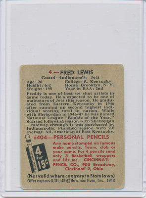 Indianapolis Jets  #4 Fred Lewis  / PSA Grade