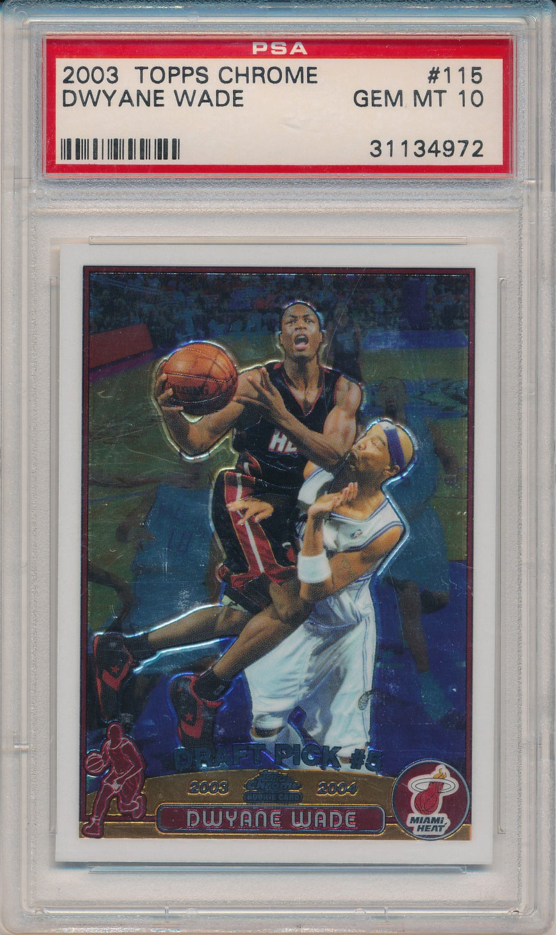 Topps  2003-2004 Chrome Basketball #115 Dwyane Wade  / PSA Grade 10