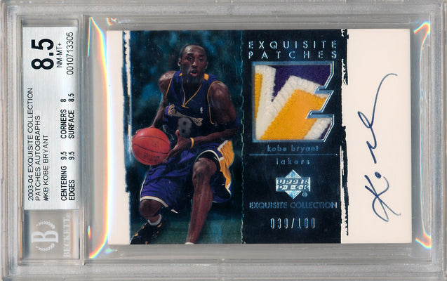 Upper Deck 2003-2004 Exquisite Collection Patches Autographs #AP-KB Kobe Bryant 39/100 / BGS Grade 8.5 / Auto Grade 10