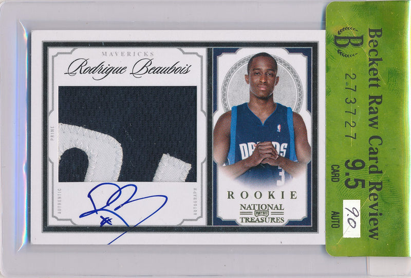 Panini 2009-2010 National Treasures Century Gold #223 Rodrigue Beaubois 6/25 / Auto Grade 9