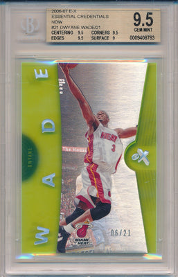 Fleer 2006-2007 E-X Essential Credentials Now #21 Dwyane Wade 6/21 / BGS Grade 9.5