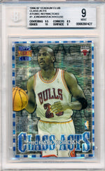 Topps 1996-1997 Stadium Club Class Acts Atomic Refractors #1 Michael Jordan / Jerry Stackhouse  / BGS Grade 9