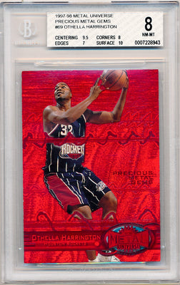 Skybox 1997-1998 Metal Universe Championship Precious Metal Gems Red #69 Othella Harrington 40/100 / BGS Grade 8