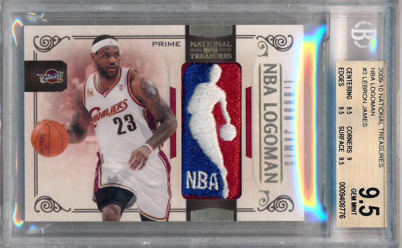 Panini 2009-2010 National Treasures NBA Logoman #3 Lebron James 1/1 / BGS Grade 9.5