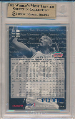 Fleer 1997-1998 Flair Showcase Legacy Collection #5 Tim Duncan 73/100 / BGS Grade 9.5