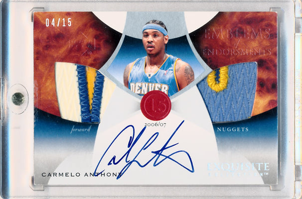 Upper Deck 2006-2007 Exquisite Collection Emblems Of Endorsement #EMCA Carmelo Anthony 4/15