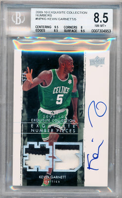 Upper Deck 2009-2010 Exquisite Collection Numbers #NPKG Kevin Garnett 4/5 / BGS Grade 8.5 / Auto Grade 10