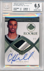 Upper Deck 2008-2009 Exquisite Collection Rookie Parallel #76 George Hill 2/3 / BGS Grade 6.5 / Auto Grade 10