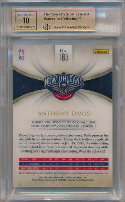 Panini 2013-2014 Immaculate Collection Autographs Jersey Numbers #183 Anthony Davis 9/23 / BGS Grade 9.5 / Auto Grade 10