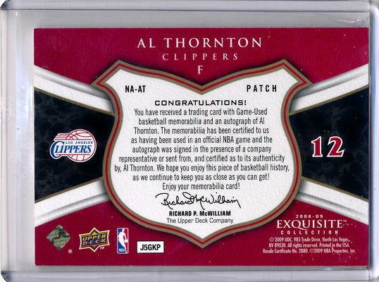 Upper Deck 2008-2009 Exquisite Collection Noble Nameplates #NAAT Al Thornton 8/25