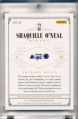 Panini 2012-2013 National Treasures  Notable Nicknames  #32 Shaquille O'Neal 14/25