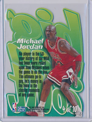 SkyBox 1996-1997 Z-Force Big Men On Court #4/10 Michael Jordan