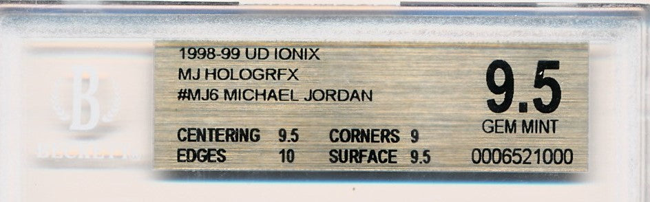 Upper Deck 1998-1999 Ionix MJ Hologrfx #MJ6 Michael Jordan / BGS Grade –  Mr. B's Collection