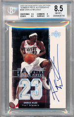 Upper Deck 2003-2004 Exquisite Collection Number Piece Autographs #NP-DM Darius Miles  5/23 / BGS Grade 8.5 / Auto Grade 10