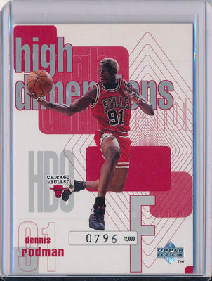 Upper Deck 1997-1998 High Dimensions Basketball #HD9 Dennis Rodman 796/2000