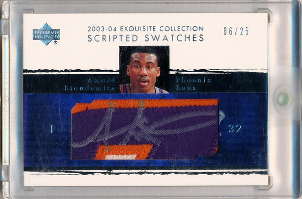 Upper Deck 2003-2004 Exquisite Collection Scripted Swatches #SS-AS Amare Stoudemire 6/25