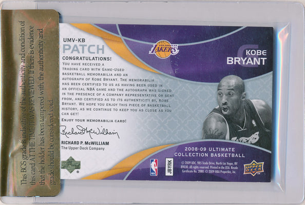 Upper Deck 2008-2009 Ultimate Veteran Signature Materials #UMVKB Kobe Bryant 4/5 / Auto Grade 10