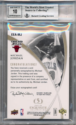 Upper Deck 2007-2008 Exquisite Collection Exclusives Autographs #EEA-MJ Michael Jordan 8/23 / BGS Grade 9 / Auto Grade 10