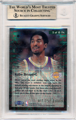 Fleer 1998-1999 Flair Showcase Takeit2.net #5 Kobe Bryant 445/1000 / BGS Grade 9.5