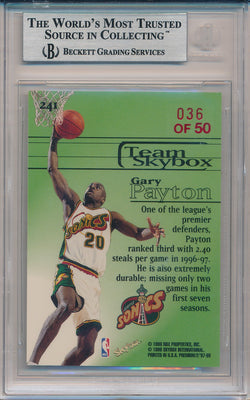 SkyBox 1997-1998 Premium Star Rubies #241 Gary Payton 36/50 / BGS Grade 9