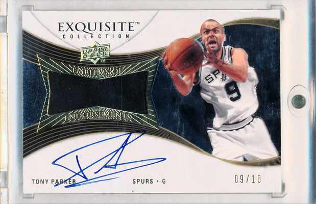 Upper Deck 2007-2008 Exquisite Collection Emblems Of Endorsement #EETP Tony Parker 9/10