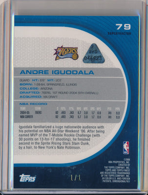 Topps 2005-2006 Finest Superfractor #79 Andre Iguodala 1/1