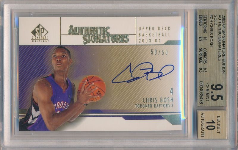 Upper Deck 2003-2004 SP Signature Edition Authentic Signatures #AS-CH Chris Bosh 50/50 / BGS Grade 9.5 / Auto Grade 10