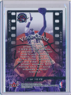 Fleer 2000-2001 Mystique Film At 11 #1/10FE Vince Carter