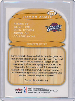 Fleer 2003-2004 Ultra  Gold Medallion #171 Lebron James