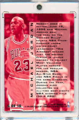 Fleer 1996-1997 Metal Maximum Metal #4 Michael Jordan 4/10