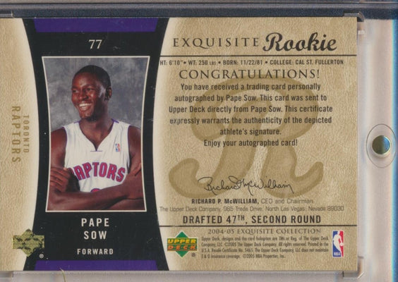 Upper Deck 2004-2005 Exquisite Collection Gold RPA #77 Pape Sow 2/9