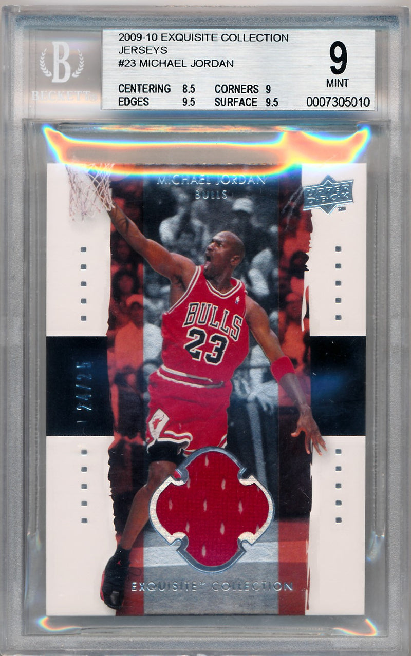 Upper Deck 2009-2010 Exquisite Collection Jerseys #23 Michael Jordan 24/25 / BGS Grade 9