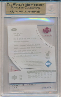 Upper Deck 2003-2004 UD Glass Basketball #97 Dwyane Wade 123/250 / BGS Grade 10