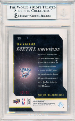 Skybox 2008-2009 Metal Universe Precious Metal Gems Red #30 Kevin Durant 41/50 / BGS Grade 9