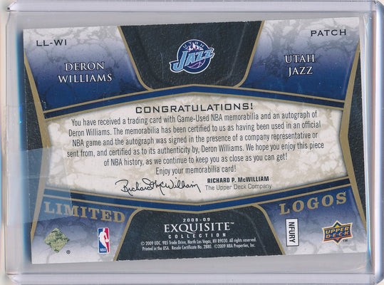 Upper Deck 2008-2009 Exquisite Collection Limited Logos #LLWI Deron Williams 2/25