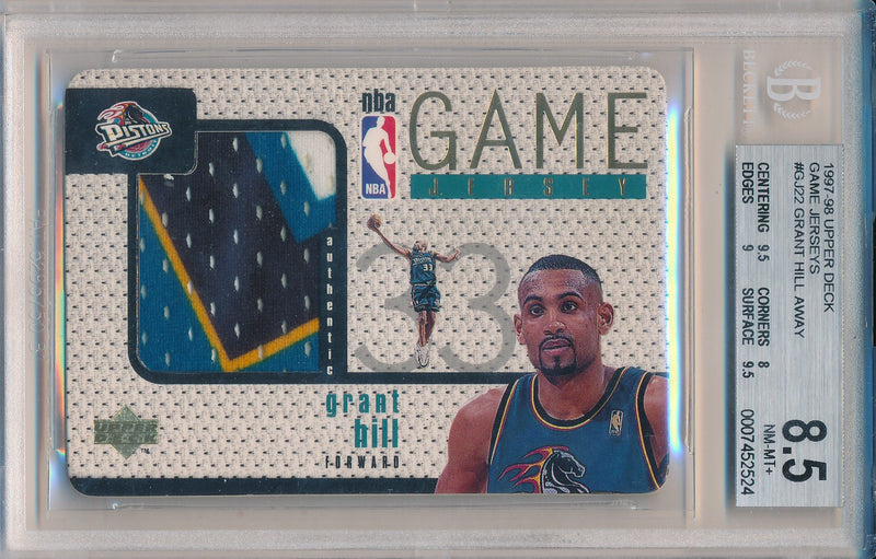 Upper Deck 1997-1998 Game Jerseys All Star Patch #GJ22 Grant Hill  / BGS Grade 8.5