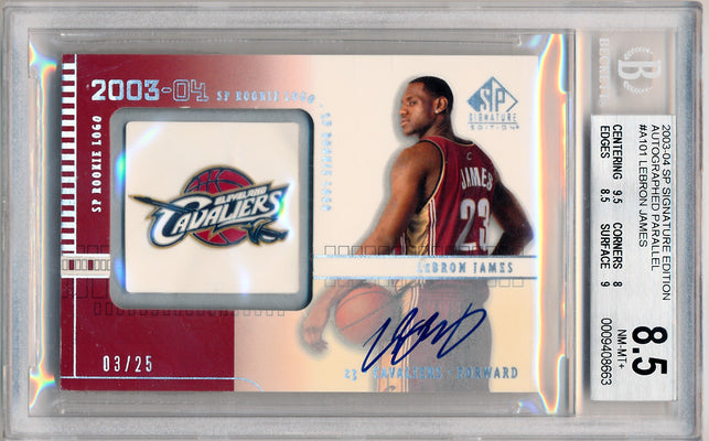 Upper Deck 2003-2004 SP Signature Edition  Autographed Parallel #A101 Lebron James 3/25 / BGS Grade 8.5 / Auto Grade 10