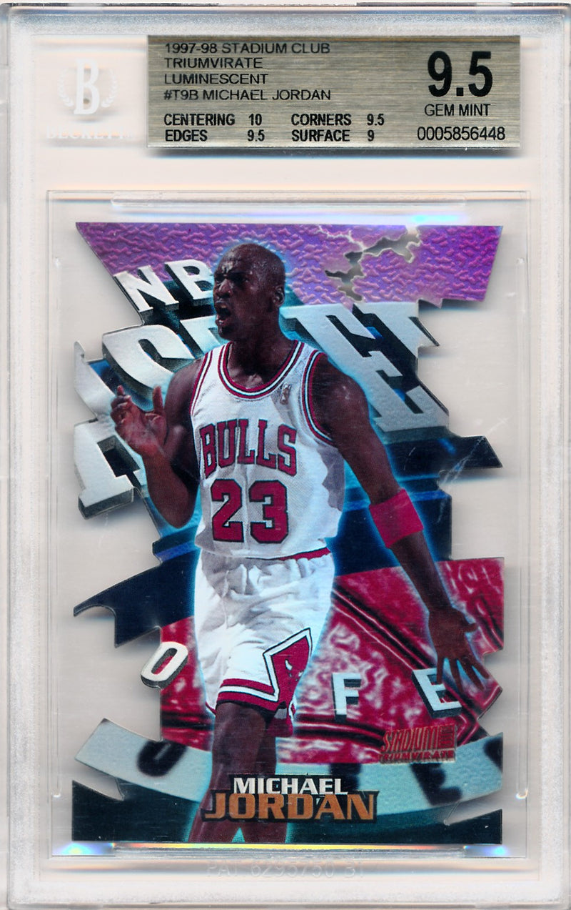 Topps 1997-1998 Stadium Club Triumvirate Luminescent #T9B Michael Jordan  / BGS Grade 9.5