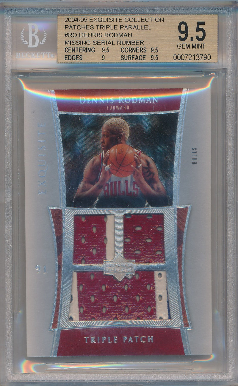 Upper Deck 2004-2005 Exquisite Collection Patches Triple Parallel #E3P-RO Dennis Rodman  / BGS Grade 9.5