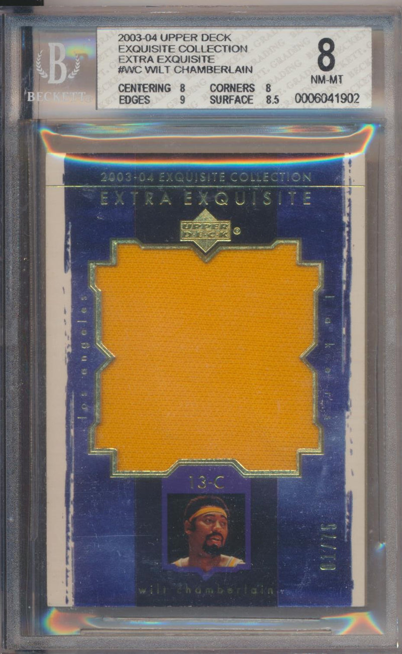 Upper Deck 2003-2004 Exquisite Collection Extra Exquisite Jumbo Patch #EE-WC Wilt Chamberlain 1/75 / BGS Grade 8