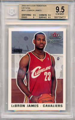 Fleer 2003-2004 Tradition Crystal #261 Lebron James 52/125 / BGS Grade 9.5