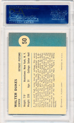 Fleer 1961 Detroit Pistons  #50 Walter Dukes  / PSA Grade 9