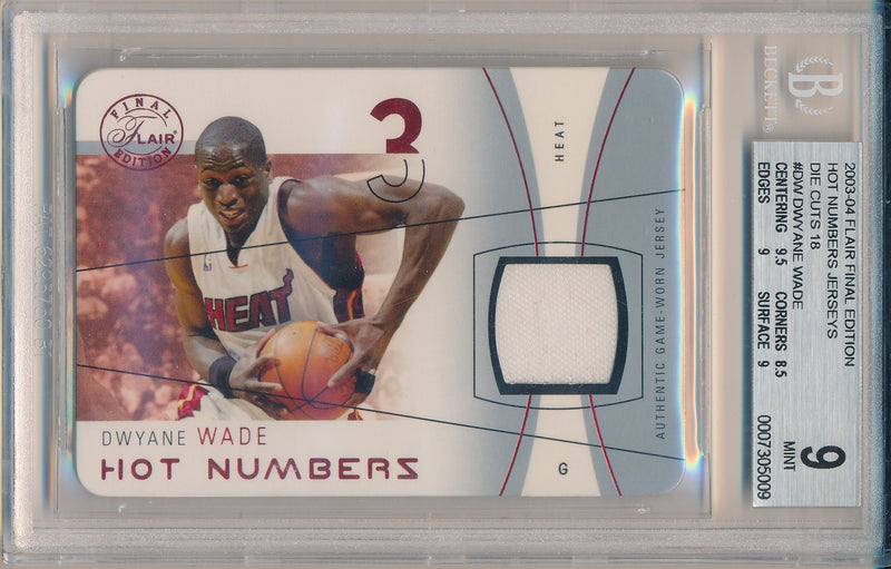 Fleer 2003-2004 Flair Final Edition Hot Numbes Jerseys #HN-DW Dwyane Wade 16/18 / BGS Grade 9