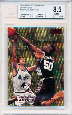 SkyBox 1998-99 Premium Star Rubies #81 David Robinson 43/50 / BGS Grade 8.5