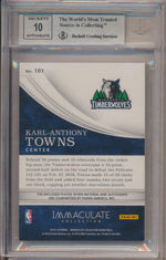 Panini 2015-2016 Immaculate RPA #101 Karl-Anthony Towns 32/99 / BGS Grade 9 / Auto Grade 10