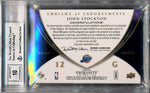 Upper Deck 2008-2009 Exquisite Collection Emblems Of Endorsement #EEJS John Stockton 8/10 / BGS Grade 8.5 / Auto Grade 10